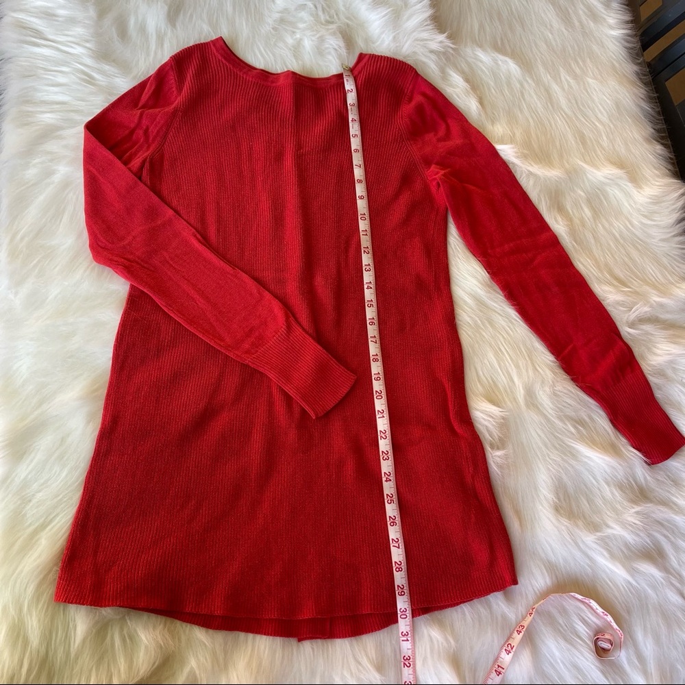 Halogen Split Back Oversized Button Tunic Red Sco… - image 4